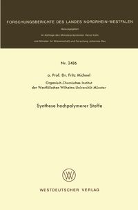 Produktbild: Synthese hochpolymerer Stoffe