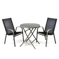 Produktbild: 3-tlg. Set Gartenm&ouml;bel Sitzgruppe Tisch Stuhl