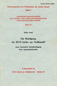 Produktbild: Die Beteiligung der RGW-L&auml;nder am Welthandel