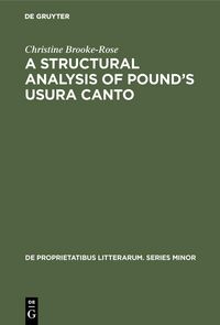 Produktbild: A Structural Analysis of Pound's Usura Canto