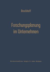 Produktbild: Forschungsplanung im Unternehmen