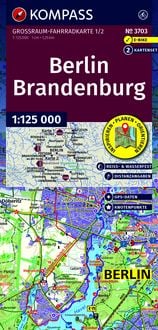Produktbild: KOMPASS Gro&szlig;raum Fahrradkarte 3703 Berlin-Brandenburg, mit Knotenpunkten 1:125.000