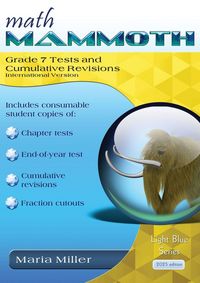 Produktbild: Math Mammoth Grade 7 Tests and Cumulative Revisions, International Version