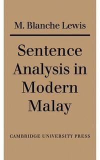 Produktbild: Sentence Analysis in Modern Malay