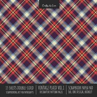 Produktbild: Vintage Plaid 1 Scrapbook Paper Pad 8x8 Scrapbooking Kit for Cardmaking Gifts, DIY Crafts, Printmaking, Papercrafts, Decorative Pattern Pages