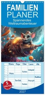 Produktbild: Familienplaner 2027 - Spannendes Weltraumabenteuer mit 5 Spalten (Wandkalender, 21 x 45 cm) CALVENDO