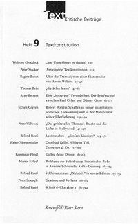 Produktbild: Text. Kritische Beitr&auml;ge / Textkonstitution