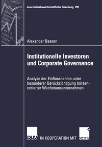 Produktbild: Institutionelle Investoren und Corporate Governance