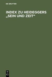 Produktbild: Index zu Heideggers "Sein und Zeit"