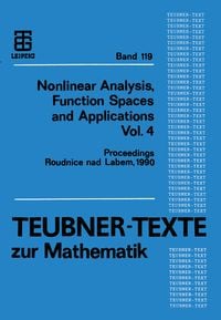 Produktbild: Nonlinear Analysis, Function Spaces and Applications Vol. 4
