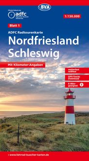 Produktbild: BVA ADFC Radtourenkarte Nordfriesland, Schleswig 1:150.000