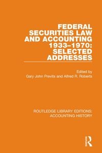 Produktbild: Federal Securities Law and Accounting 1933-1970: Selected Addresses