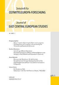 Produktbild: Zeitschrift für Ostmitteleuropa-Forschung (ZfO) 69/1 / Journal of East Central European Studies (JECES)