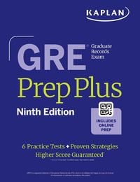 Produktbild: GRE Prep Plus, Ninth Edition (2026): Includes 6 Practice Tests, 1500+ Practice Questions + Online Access to a 500+ Question Bank, Video Tutorials, and Live Class Sessions
