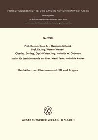 Produktbild: Reduktion von Eisenerzen mit &Ouml;l und Erdgas