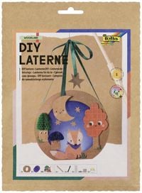 Produktbild: FOLIA Bastelartikel DIY Laterne Woodland, inkl. 1 LED-Licht und Batterien