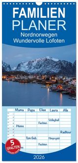 Produktbild: Familienplaner 2026 - Nordnorwegen - Wundervolle Lofoten mit 5 Spalten (Wandkalender, 21 x 45 cm) CALVENDO