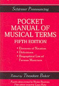 Produktbild: Pocket Manual of Musical Terms