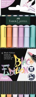Bild vom Artikel FABER-CASTELL Brush Pen Black Edition Pastel, 6 Farben vom Autor 