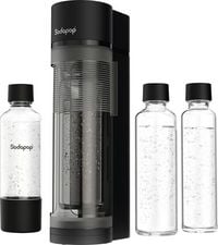 Produktbild: SODAPOP Wassersprudler Logan matt schwarz, 1x 850ml + 1x 600ml Glas + 1x 850ml PET, OHNE CO&sup2; Zylinder