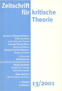 Produktbild: Zeitschrift f&uuml;r kritische Theorie / Zeitschrift f&uuml;r kritische Theorie, Heft 13 (2001)