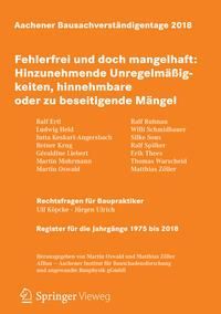Produktbild: Aachener Bausachverst&auml;ndigentage 2018