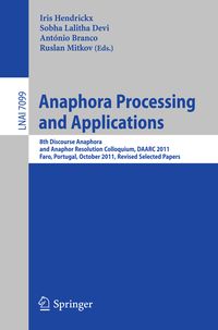 Produktbild: Anaphora Processing and Applications
