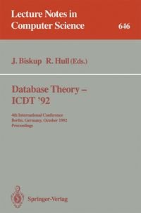 Produktbild: Database Theory - ICDT '92