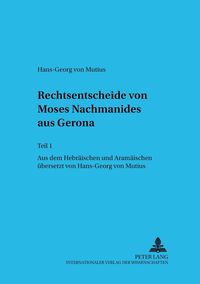 Produktbild: Rechtsentscheide von Moses Nachmanides aus Gerona