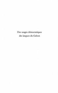 Produktbild: Des usages democratiques des langues du gabon