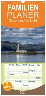 Produktbild: Familienplaner 2026 - Schottland im Licht mit 5 Spalten (Wandkalender, 21 x 45 cm) CALVENDO