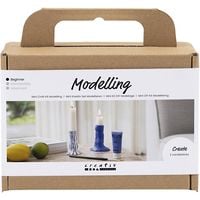 Produktbild: Creativ Company DIY Sets Modellieren Mini Kreativ Set Modellieren, Ultramarinblau, Kerzenhalter, Kreativ Box