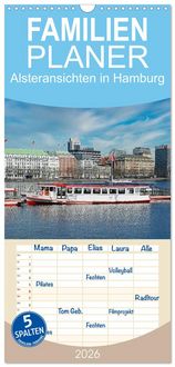 Produktbild: Familienplaner 2026 - Alsteransichten in Hamburg mit 5 Spalten (Wandkalender, 21 x 45 cm) CALVENDO