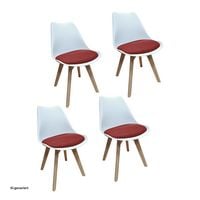 Produktbild: HTI-Living Esszimmerstuhl 4er Set Atlanta Wei&szlig;/Rot Esszimmerstuhl 4er Set Atlanta Wei&szlig;/Rot