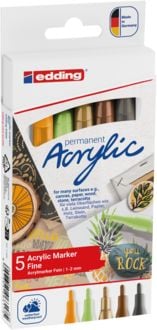 Produktbild: Edding Acrylmarker fein e-5300 Natur, 5er Set