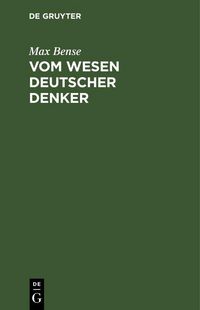 Produktbild: Vom Wesen deutscher Denker