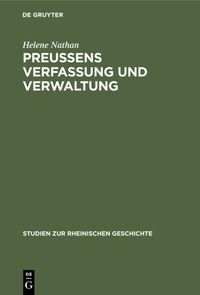 Produktbild: Preussens Verfassung und Verwaltung
