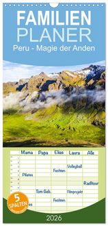 Produktbild: Familienplaner 2026 - Peru - Magie der Anden mit 5 Spalten (Wandkalender, 21 x 45 cm) CALVENDO
