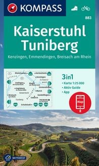 Produktbild: KOMPASS Wanderkarte 883 Kaiserstuhl, Tuniberg, Kenzingen, Emmendingen, Breisach am Rhein 1:25.000