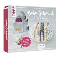 Produktbild: Boho-Schmuckset Love & Peace (Dunkelrot/Grau)