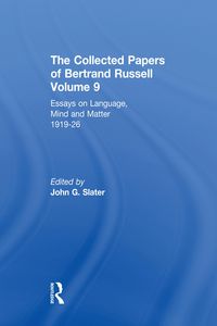 Produktbild: The Collected Papers of Bertrand Russell, Volume 9