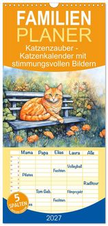 Produktbild: Familienplaner 2027 - Katzenzauber - Katzenkalender mit stimmungsvollen Bildern mit 5 Spalten (Wandkalender, 21 x 45 cm) CALVENDO