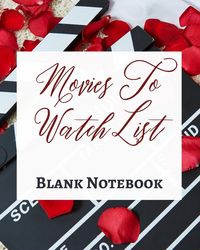 Produktbild: Movies To Watch List - Blank Notebook - Write It Down - Pastel Rose Red Black - Abstract Modern Contemporary Unique Art