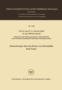 Produktbild: Untersuchungen &uuml;ber den Einsatz von Hartmetallen beim Fr&auml;sen