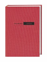 Roter Terminer A5. Schicker Terminkalender 2023. Buch-Kalender mit Lesebändchen. Wochenplaner 2023 mit 152 Seiten. Wattierter Taschenkalender zum Pla von |Heye