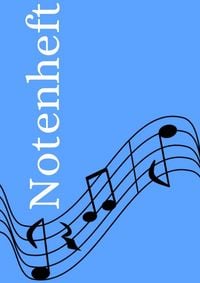 Produktbild: Notenheft: DIN A4 Notenlinienheft | 44 Seiten mit 12 Notenzeilen / Systeme pro Blatt | Papier 90g/m&sup2; | Musikheft mit Notenlinien