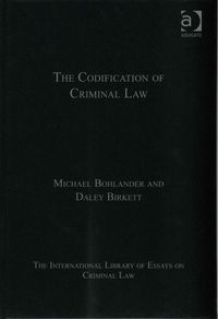 Produktbild: Bohlander, M: Codification of Criminal Law