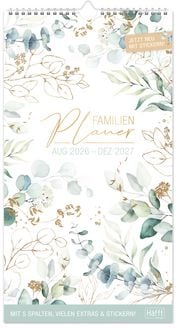 Produktbild: Familienplaner 26/27 Wand-Kalender 5-spaltig 17 Monate [Blattgold]