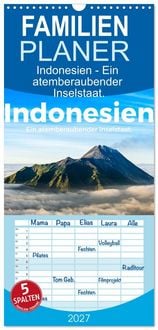 Produktbild: Familienplaner 2027 - Indonesien - Ein atemberaubender Inselstaat. mit 5 Spalten (Wandkalender, 21 x 45 cm) CALVENDO
