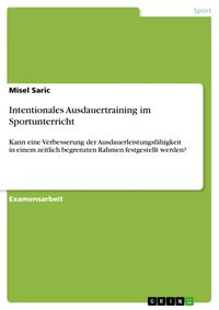 Produktbild: Intentionales Ausdauertraining im Sportunterricht